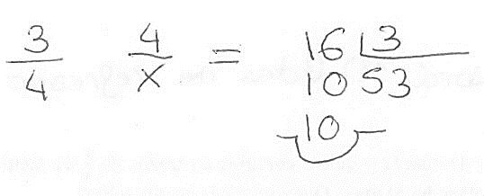 Figura 14. Uso erróneo de la Regla de tres en el problema DP-FP (estudiante de 2o. Secundaria)