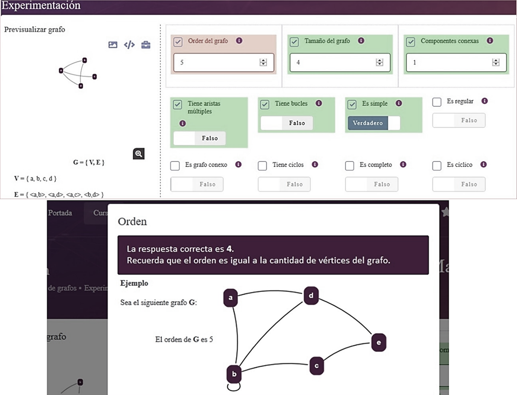 Figura 3. Ejemplo de pantalla de la Unidad de Experimentación del libro de texto interactivo